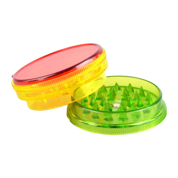 2.25″ Plastic 3pc Rasta Color Grinders – 12pc Display - Image 2