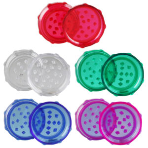 Acrylic Grinder w/ Diamond Teeth – 2pc / 2″ / Colors Vary
