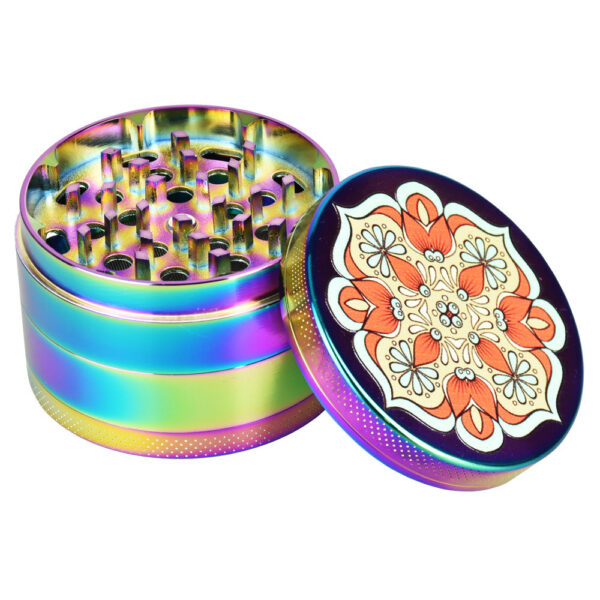 6PC DISPLAY – Mandala Anodized Grinders – 4pc/2.5″/Asst - Image 2